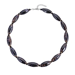  Simulated Black Spinel Glass Necklace (Size - 24)