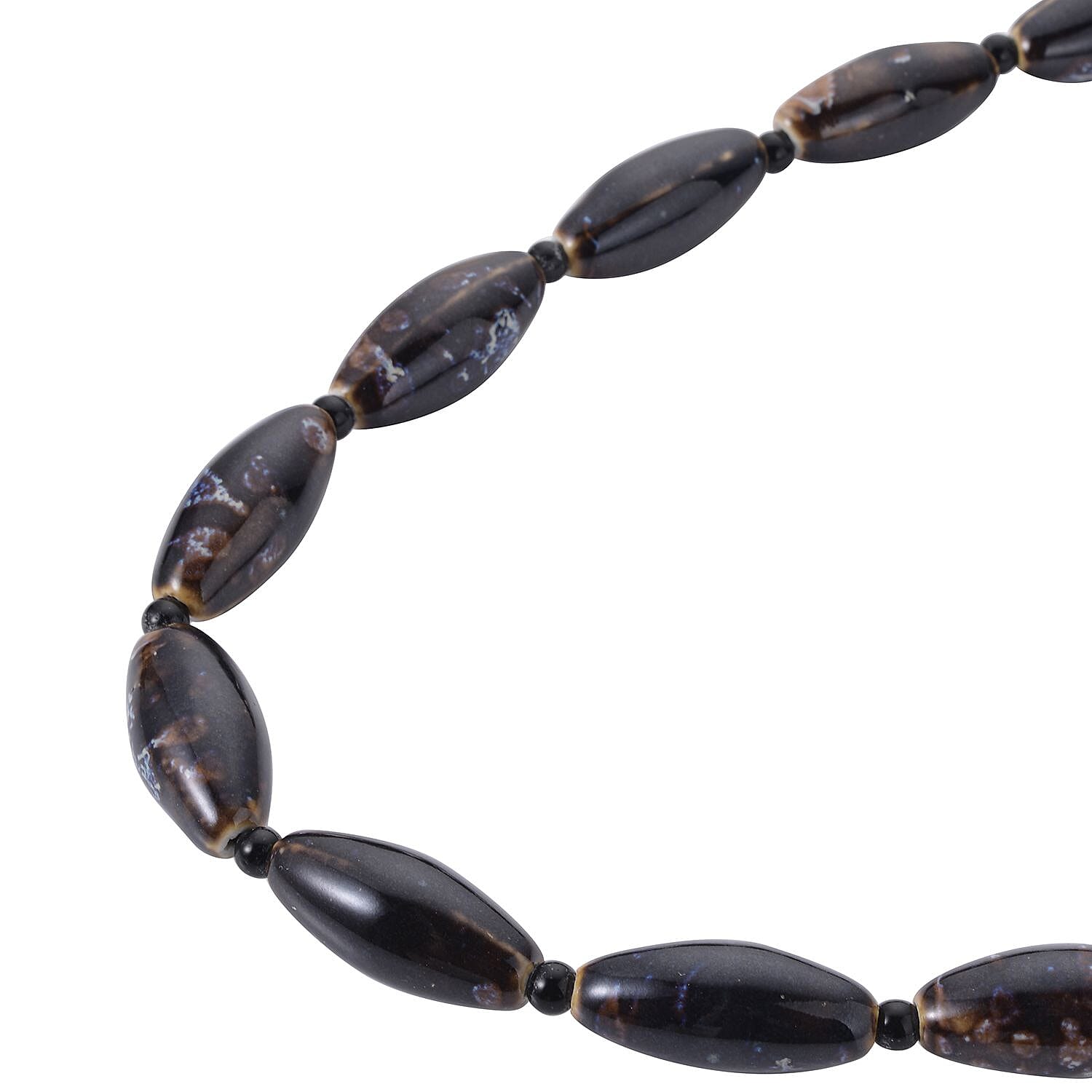  Simulated Black Spinel Glass Necklace (Size - 24)