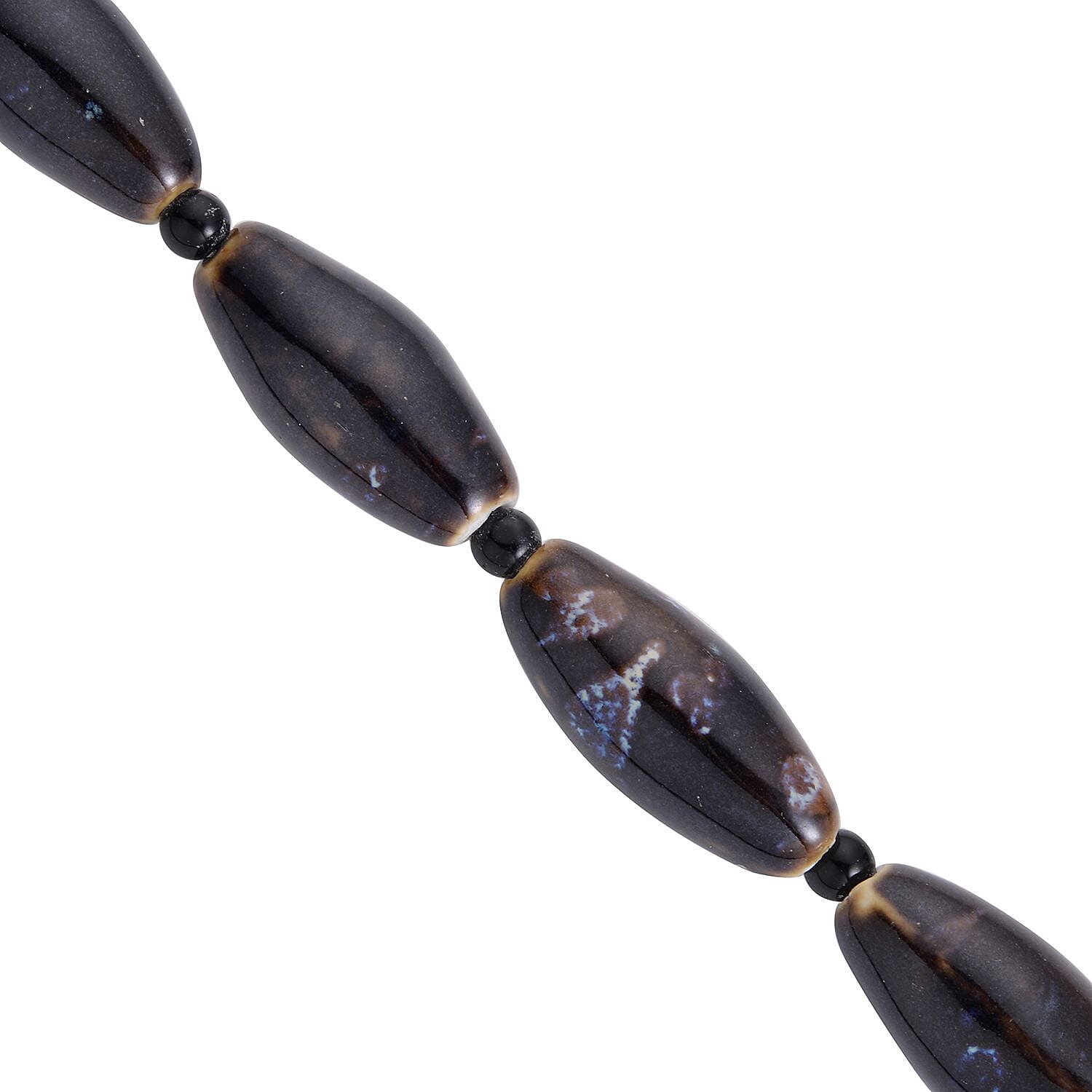  Simulated Black Spinel Glass Necklace (Size - 24)