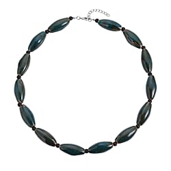  Simulated Black Spinel Glass Necklace (Size - 24)