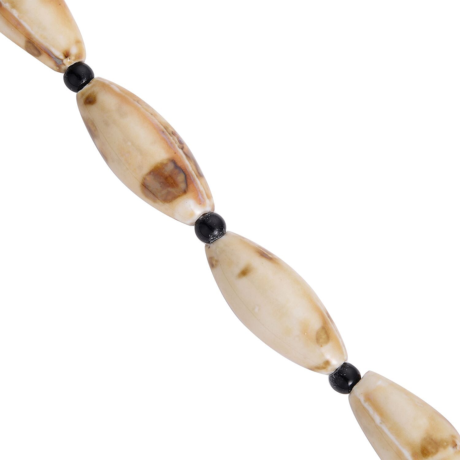 Simulated Picture Jasper and Simulated Black Spinel Beads Necklace (Size - 24)