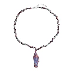 Multi- Colour Ceramic Bead Necklace (Size - 22 With 2 Inch Extender) in White Silver Tone.