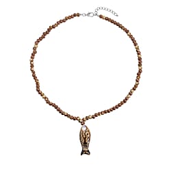 Multi- Colour Ceramic Bead Necklace (Size - 22 With 2 Inch Extender) in White Silver Tone.