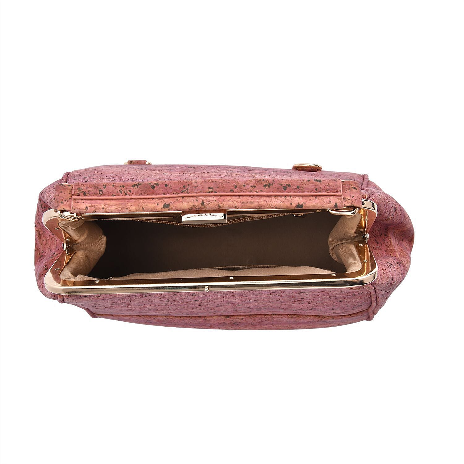 Cork Leather Backpack with Handle Drop - Detachable Shoulder Strap - Red