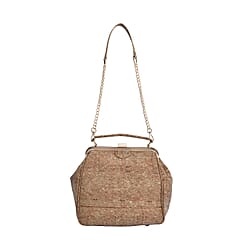 Cork Backpack with Handle Drop or Detachable Shoulder Strap - Brown