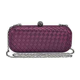 https://tjcuk.sirv.com/Products/71/6/7163909/Weave-Pattern-Clutch-Bag-with-Shoulder-Metal-Chain-Size-22x10x5-Cm-Bur_7163909.jpg?w=342&h=342