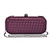 Weave Pattern Clutch Bag with Shoulder Metal Chain - Burgundy