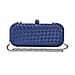 Weave Pattern Clutch Bag with Shoulder Metal Chain - Navy