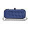 Weave Pattern Clutch Bag with Shoulder Metal Chain - Navy