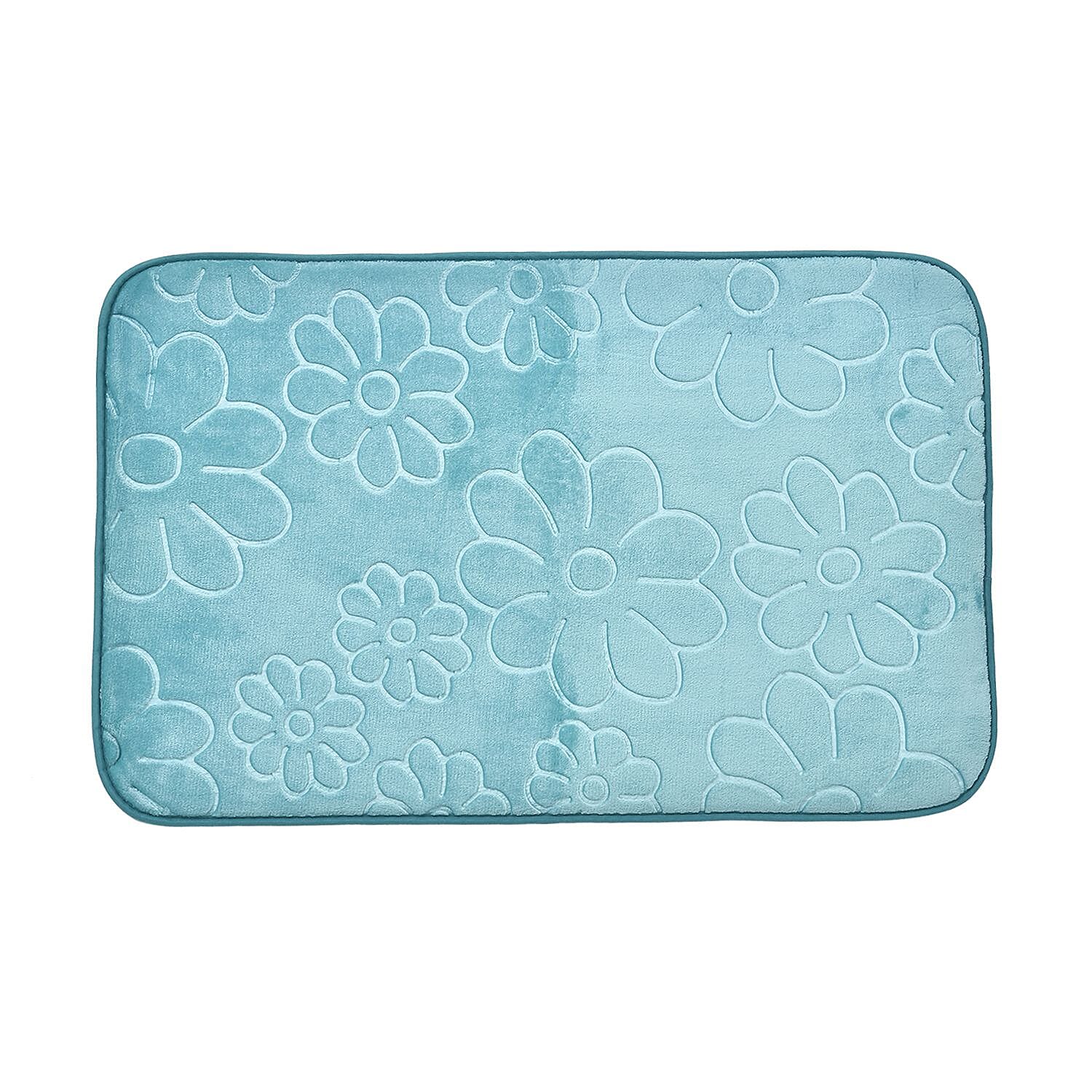Polyester Solid Rug and Door Mat - Teal