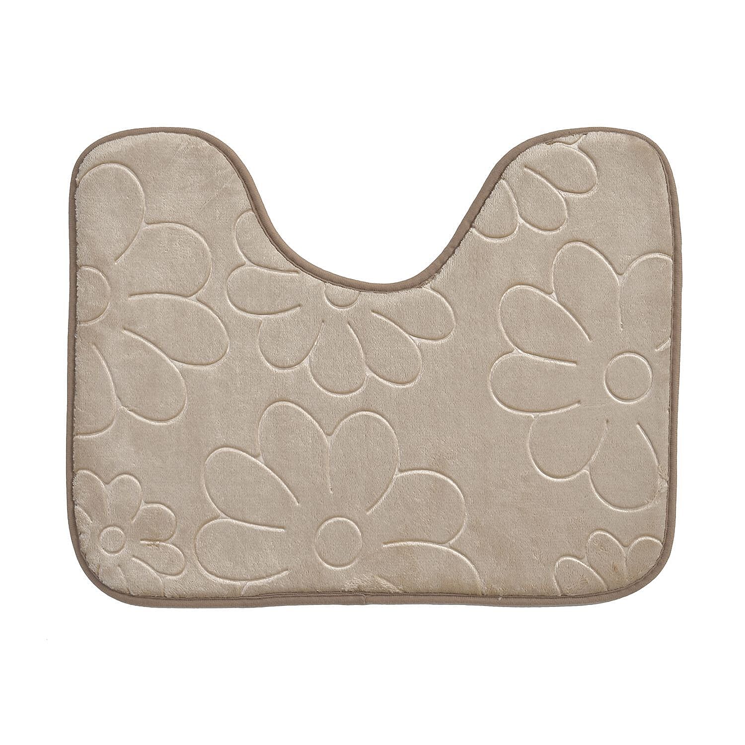 Set of 2 Extra Strong Anti-Slip Bathmat and Toilet Mat - Stone