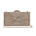 Knot Pattern Clutch Bag with Shoulder Metal Chain - Gold