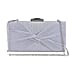 Knot Pattern Clutch Bag with Shoulder Metal Chain - Silver