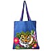 Canvas Fabric Tote Bag with Colourful Thread Work - Blue