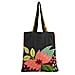 Canvas Fabric Tote Bag with Colourful Thread Work - Black