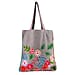 Canvas Fabric Tote Bag with Colourful Thread Work - Grey