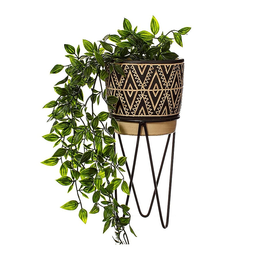 Nomad Planter with Wire Stand - Black