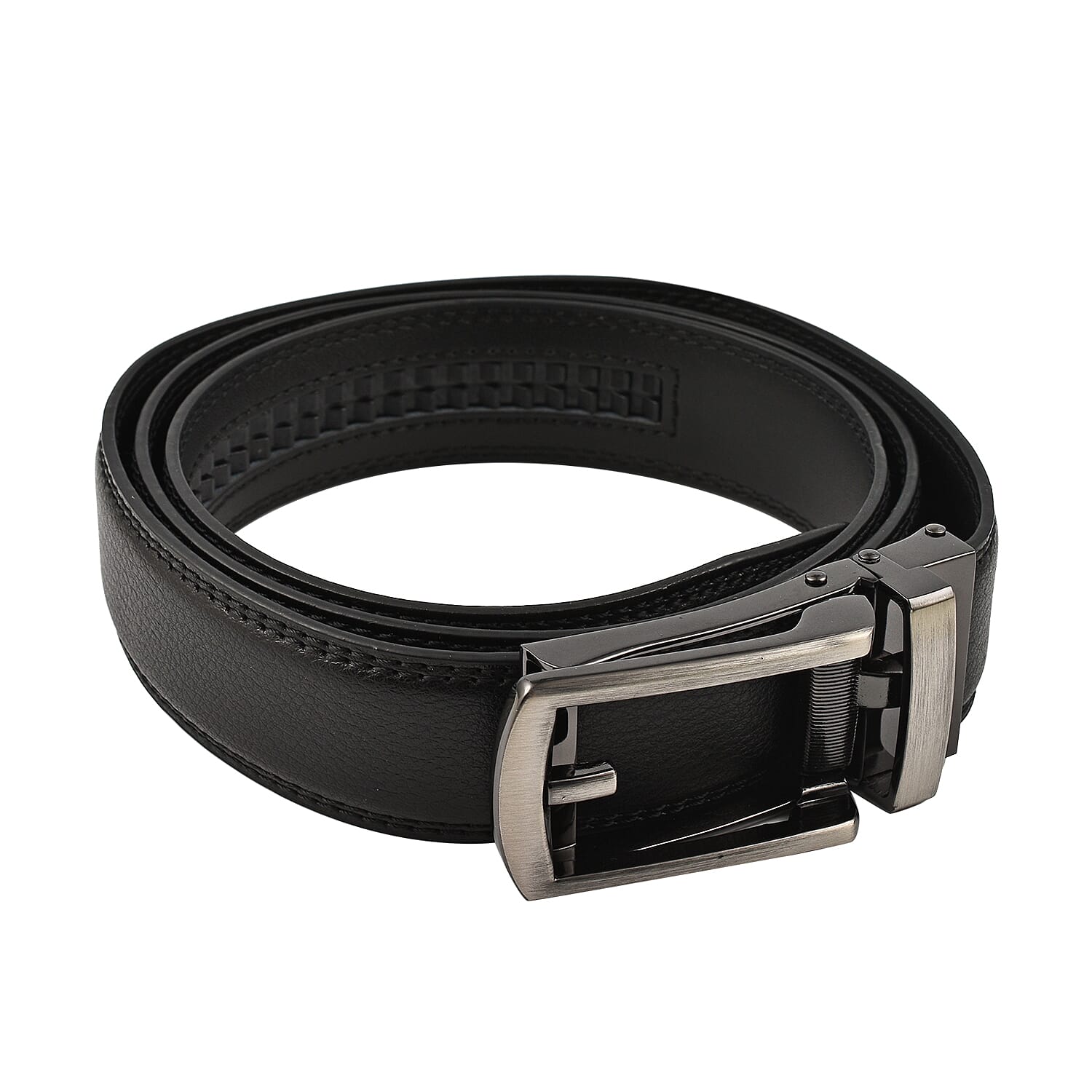Close Out Deal - Genuine Leather Belt with Innovative Mechanism 32 - 44 Inches - Black