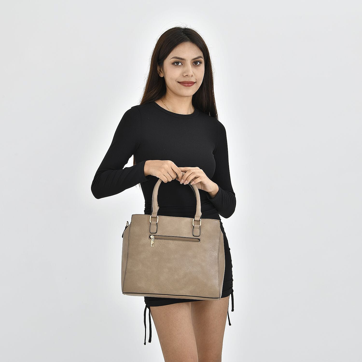 Crossbody Bag with Shoulder Strap (Size 33x27x10 Cm) - Beige