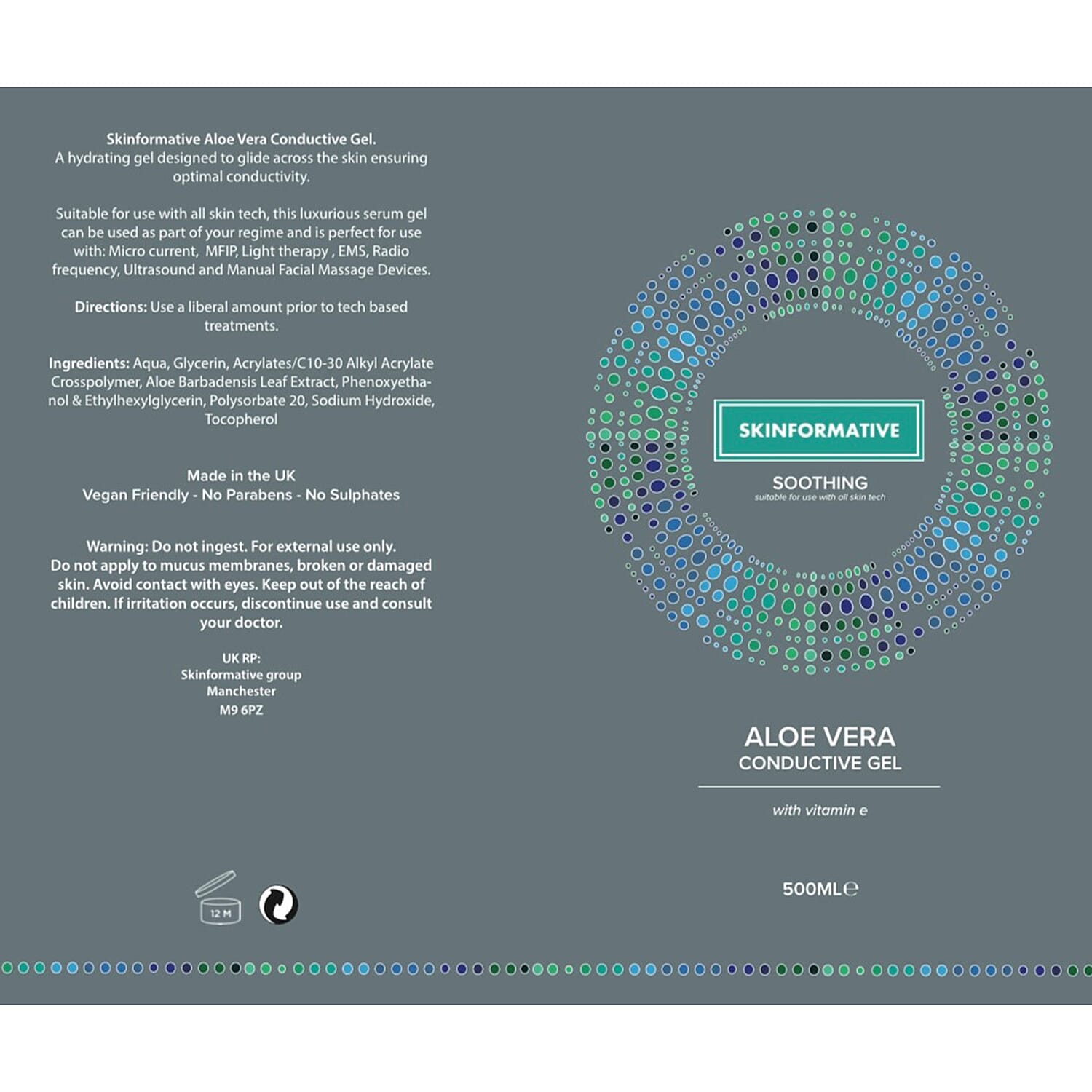 SkinFormative Aloe Vera & Vitamin E Conductive Treatment Serum Gel - 500ml