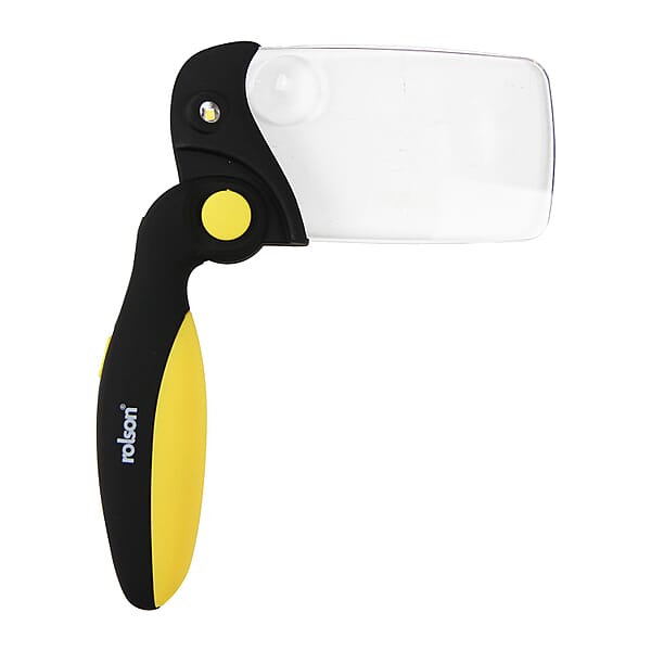 Rolson Folding Magnifying Glass with 2 Magnifying Strengths and LED ...