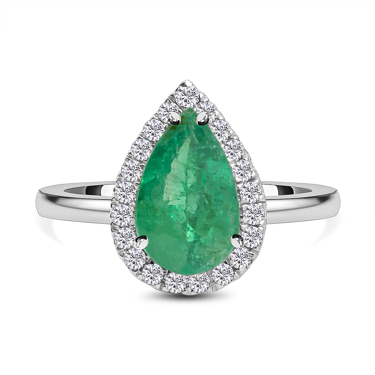 950 Platinum AAAA Colombian Emerald and Diamond (VS-E-F) Ring 1.93 Ct, Platinum Wt. 5.10 Gms