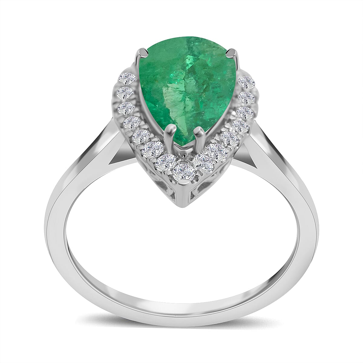 950 Platinum AAAA Colombian Emerald and Diamond (VS-E-F) Ring 1.93 Ct, Platinum Wt. 5.10 Gms