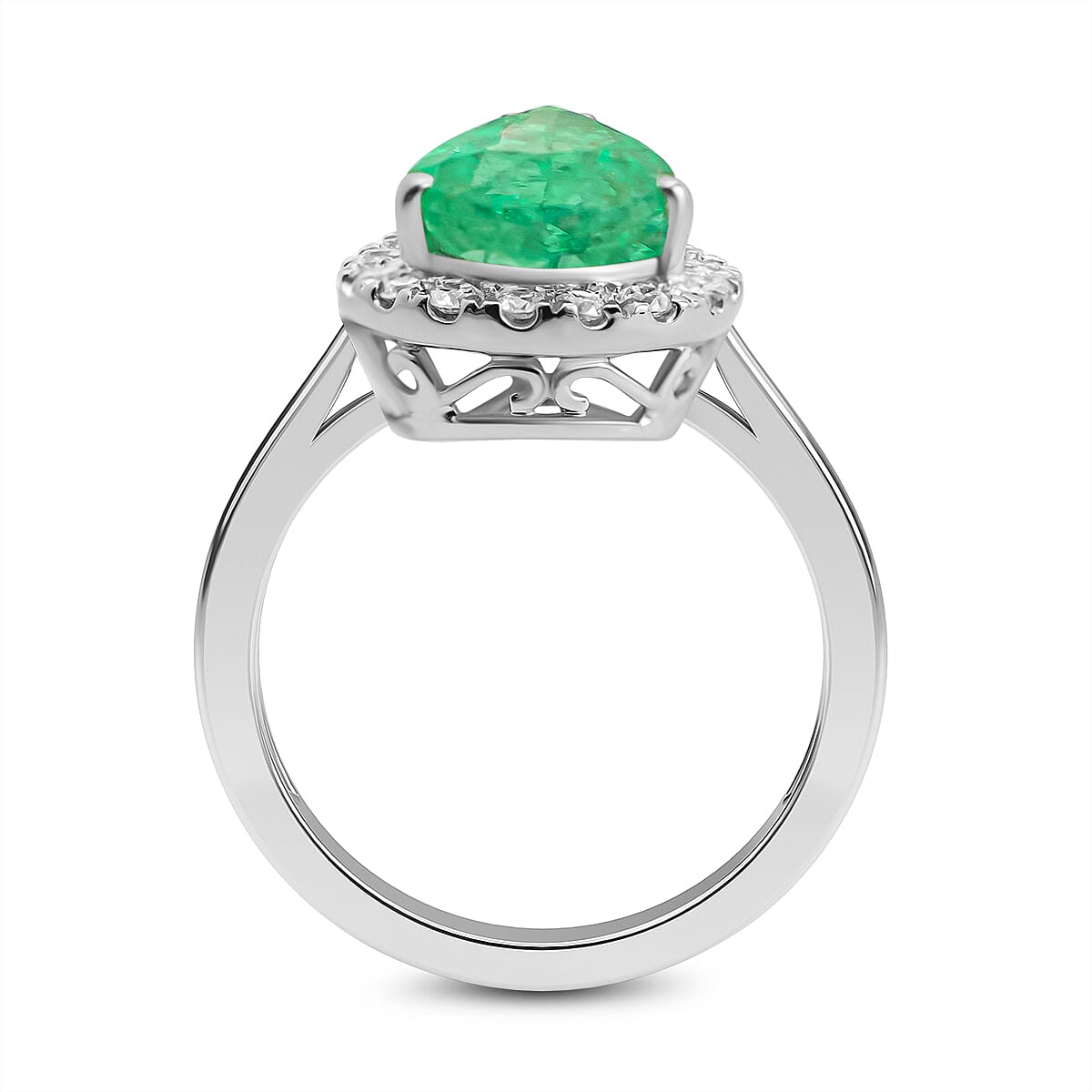 950 Platinum AAAA Colombian Emerald and Diamond (VS-E-F) Ring 1.93 Ct, Platinum Wt. 5.10 Gms