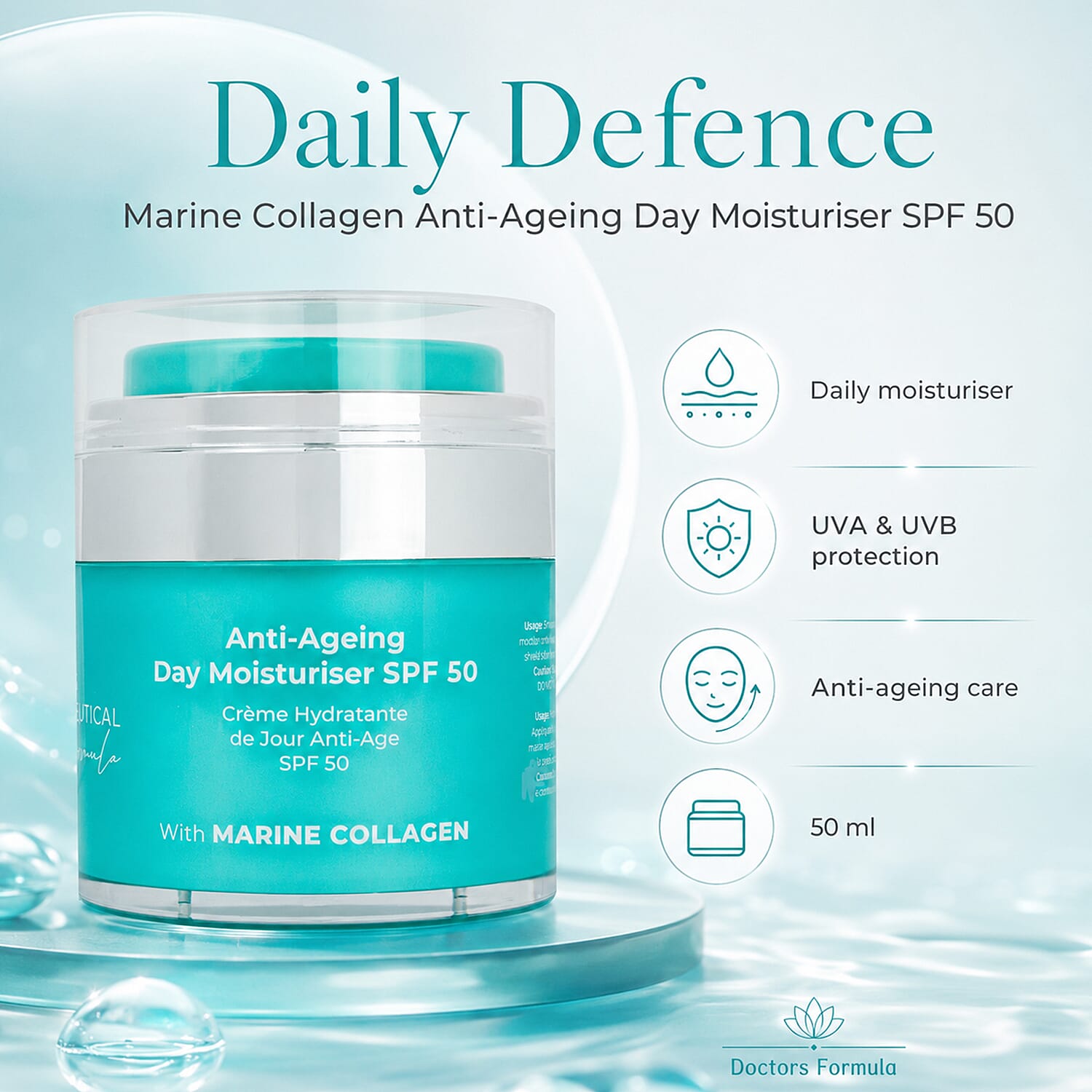 Doctors Formula- Marine Collagen Anti-Aging Day Moisturiser SPF50