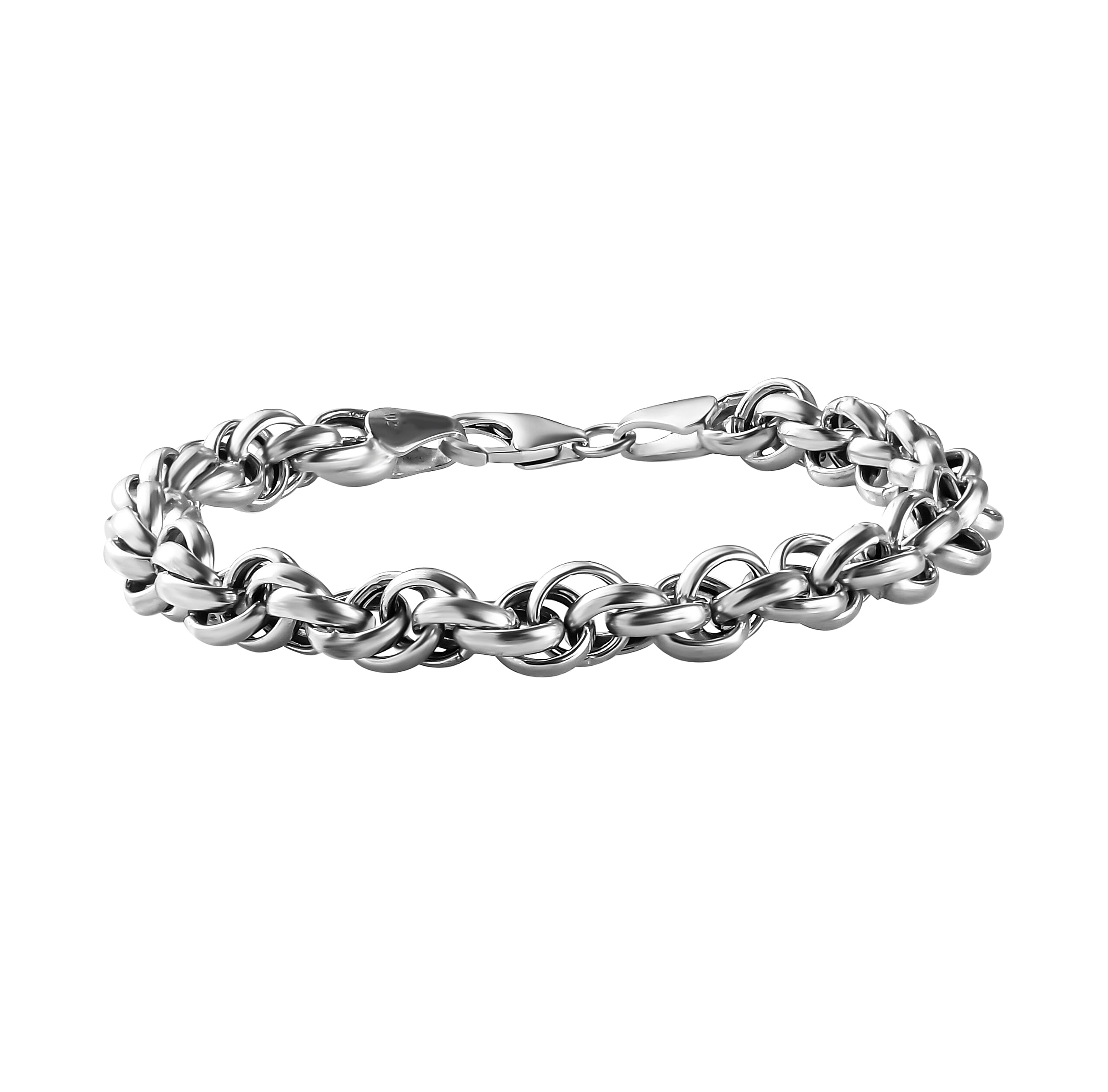 One Time Close Out Deal- Platinum Overlay Sterling Silver Bracelet (Size - 7.5)