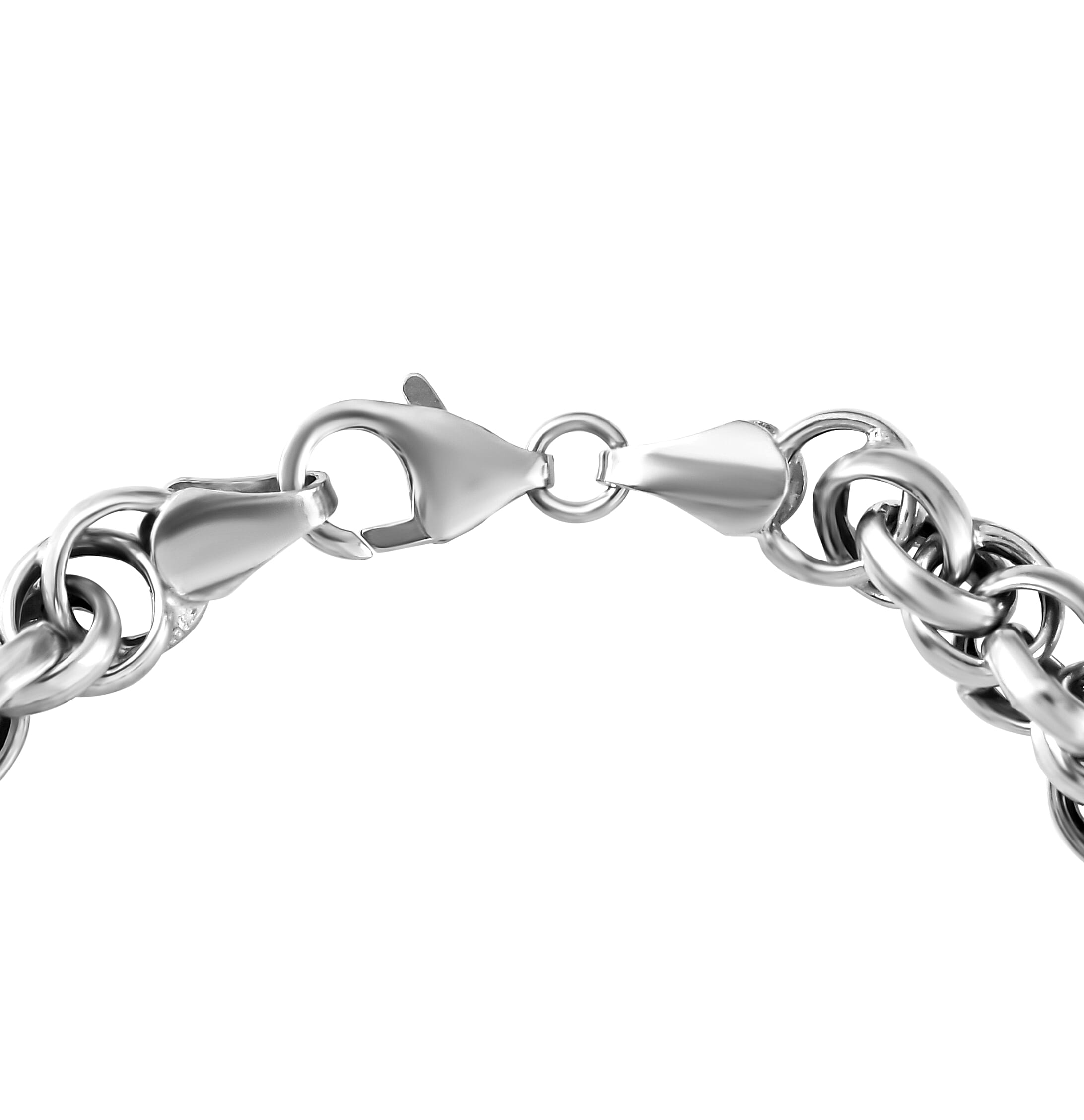 One Time Close Out Deal- Platinum Overlay Sterling Silver Bracelet (Size - 7.5)