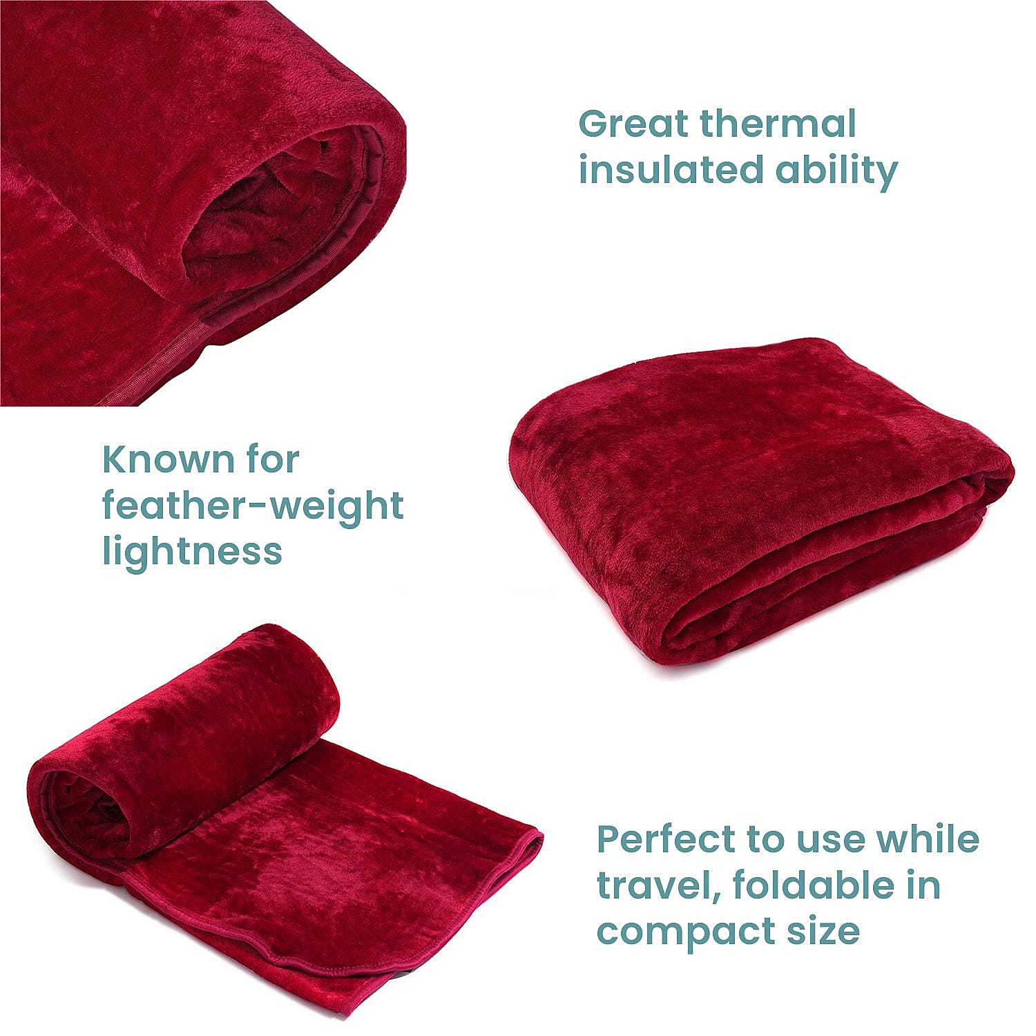 Closeout Deal Luxury Faux Fur Blanket 400 GSM (Size 150 x200 cm) - Red Wine