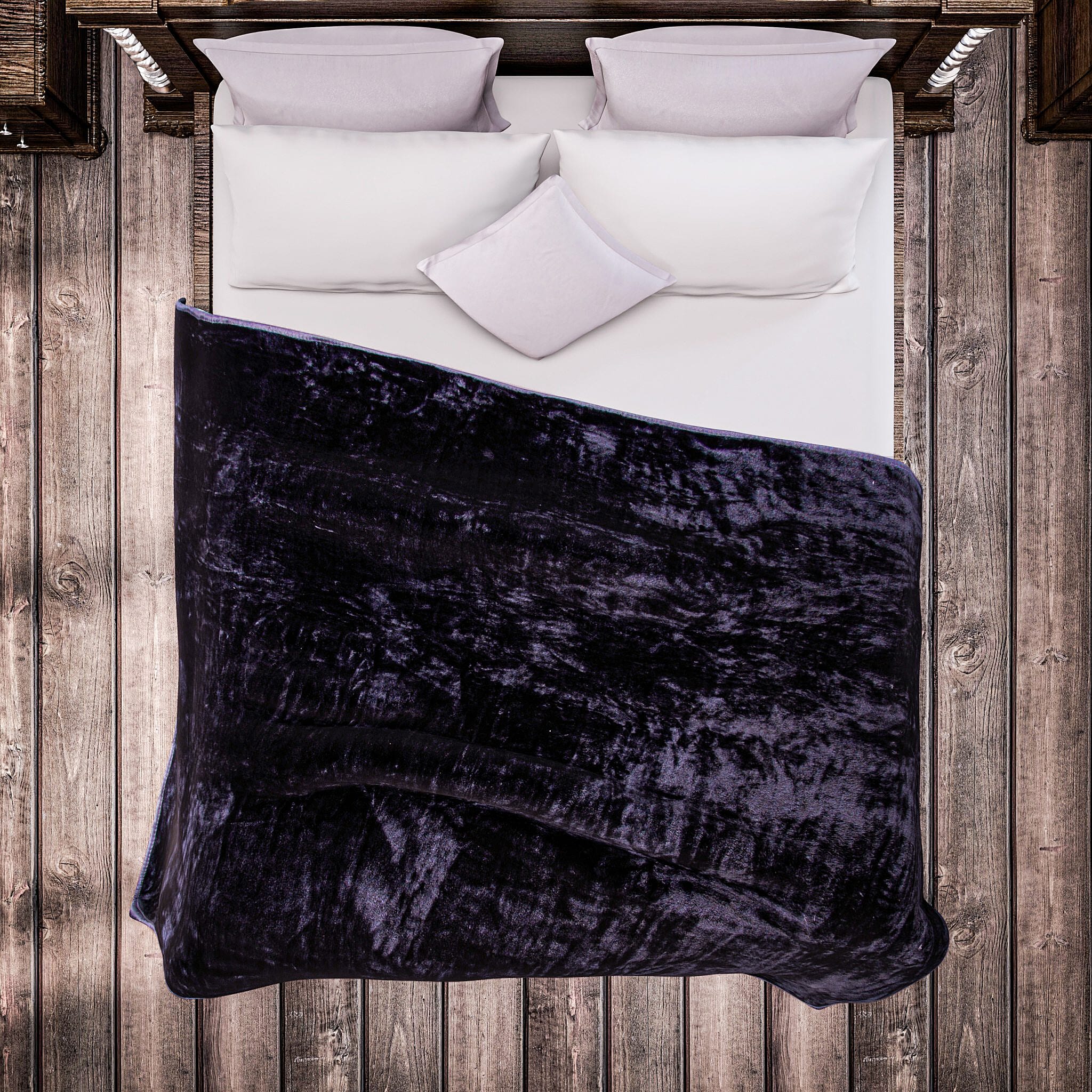 Luxury Faux Fur Blanket 400 GSM (Size 150x200 Cm) - Black