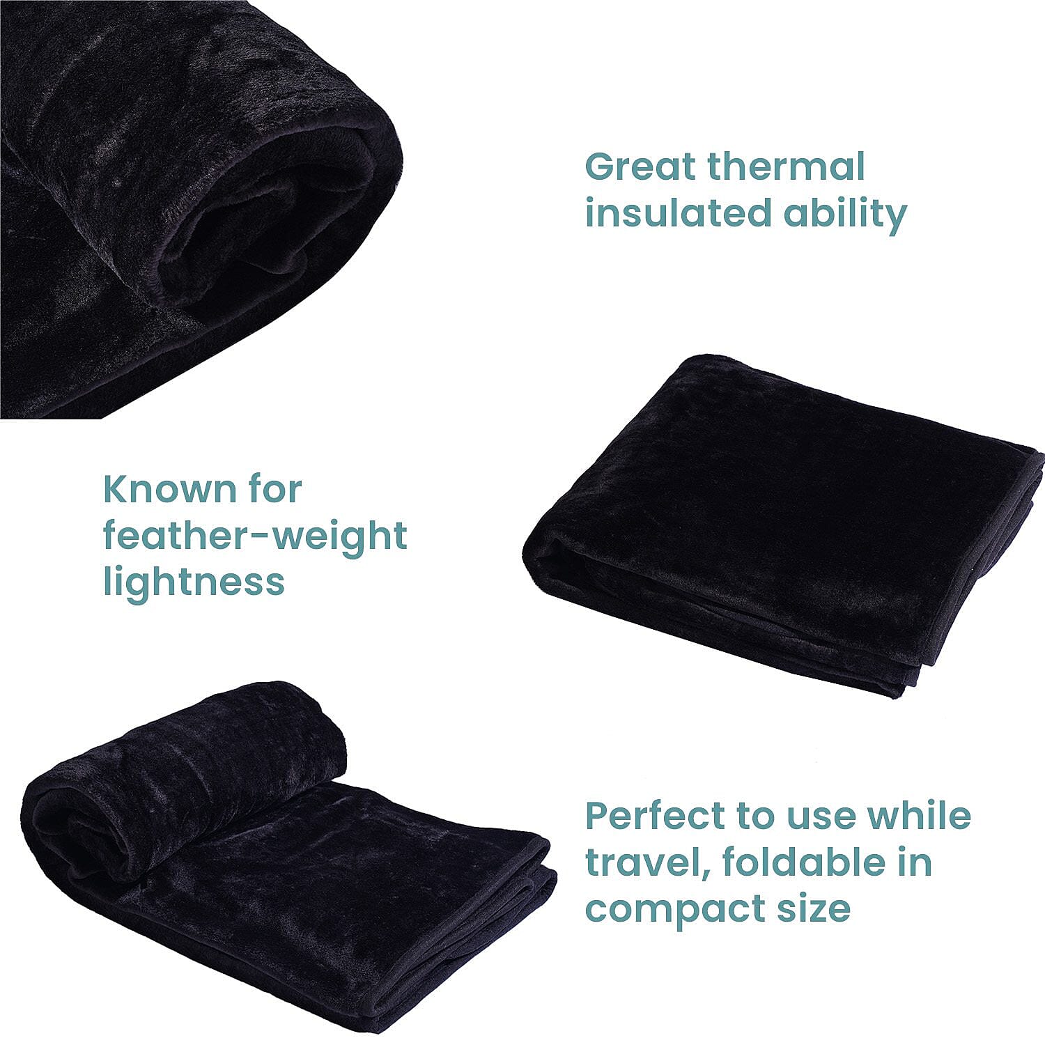 Luxury Faux Fur Blanket 400 GSM (Size 150x200 Cm) - Black