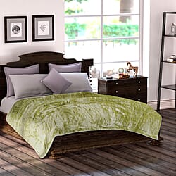 Closeout Deal Luxury Faux Fur Blanket 400 GSM (Size 150 x200 cm) - Pistachio