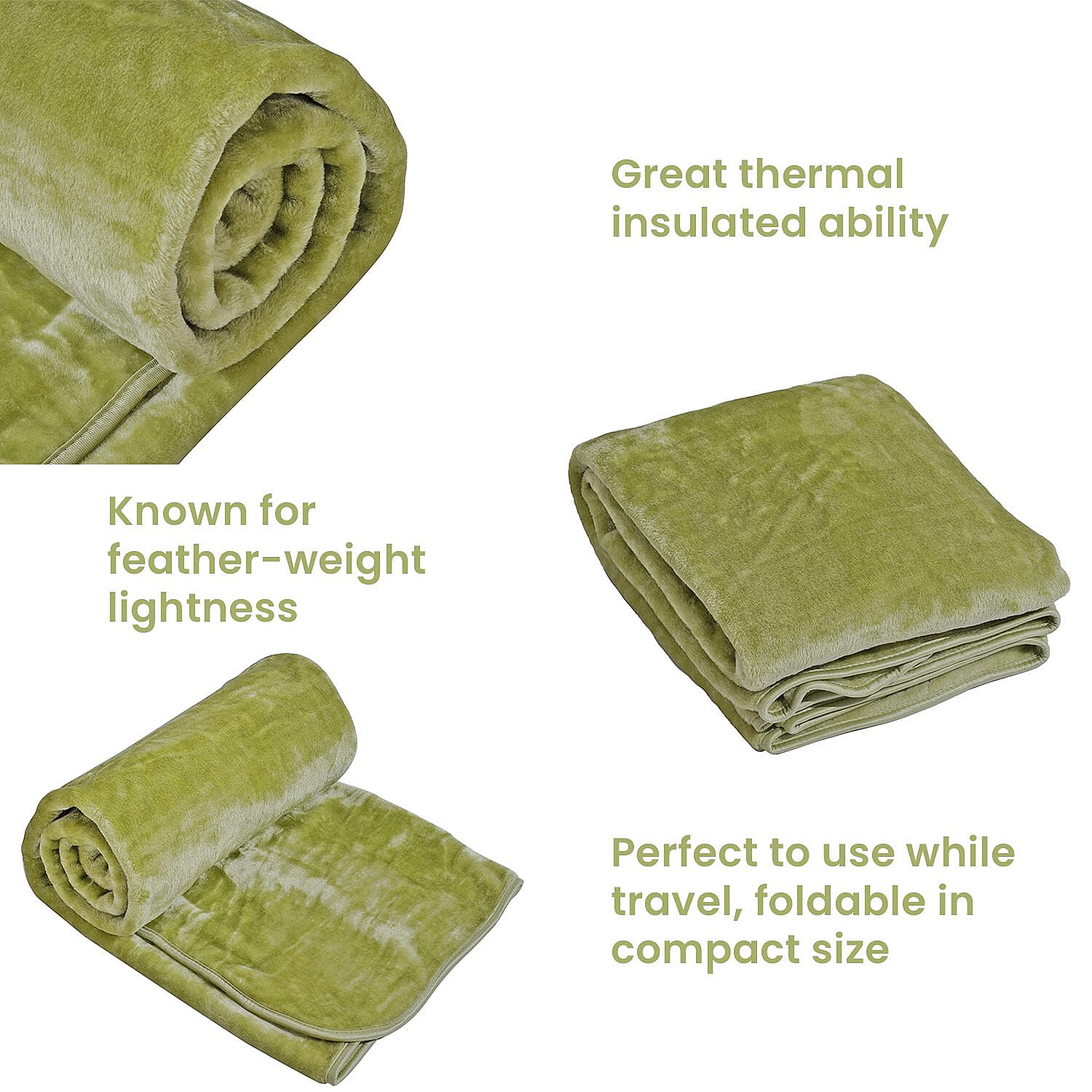 Closeout Deal Luxury Faux Fur Blanket 400 GSM (Size 150 x200 cm) - Pistachio