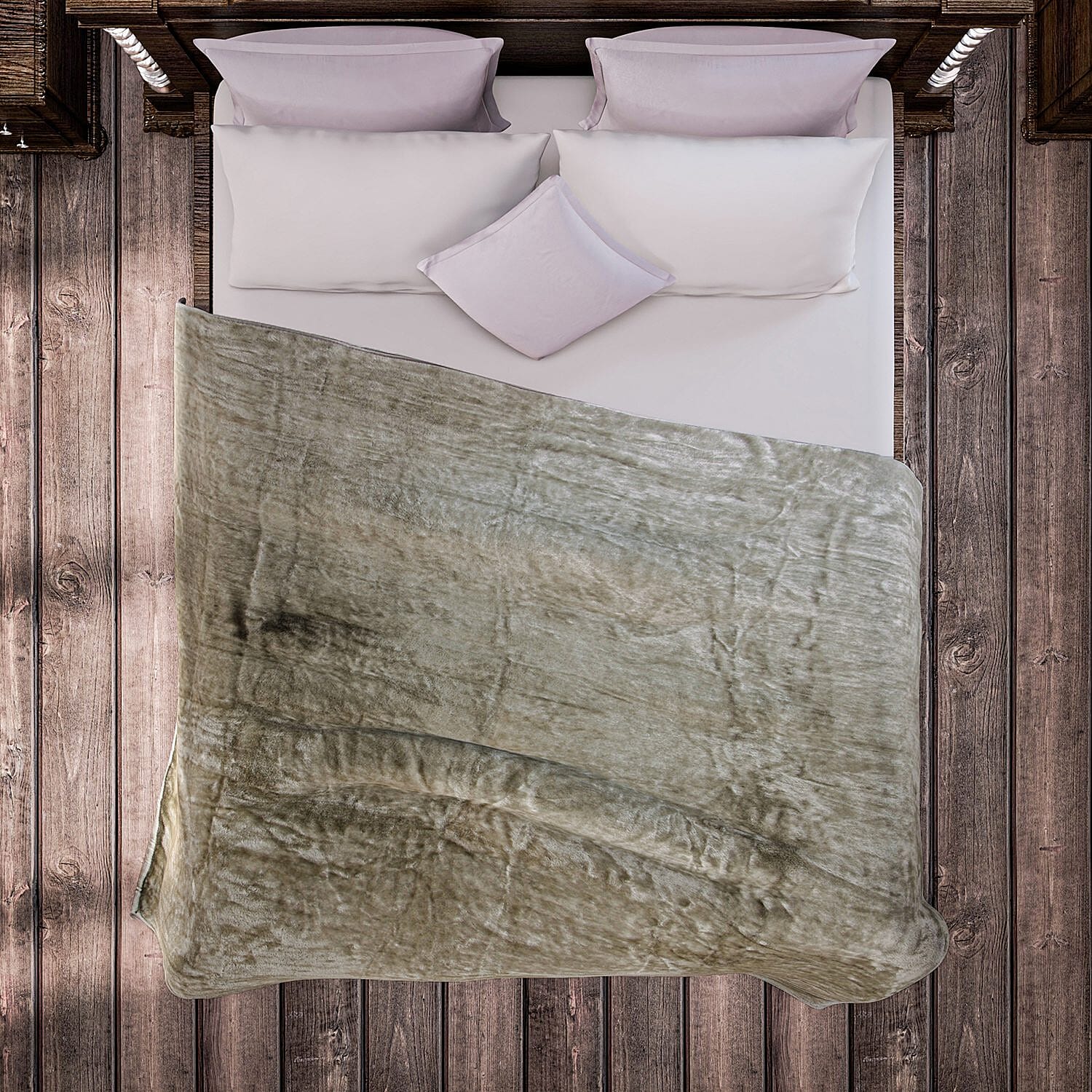 Closeout Deal Luxury Faux Fur Blanket 400 GSM (Size 150 x200 cm) - Silver