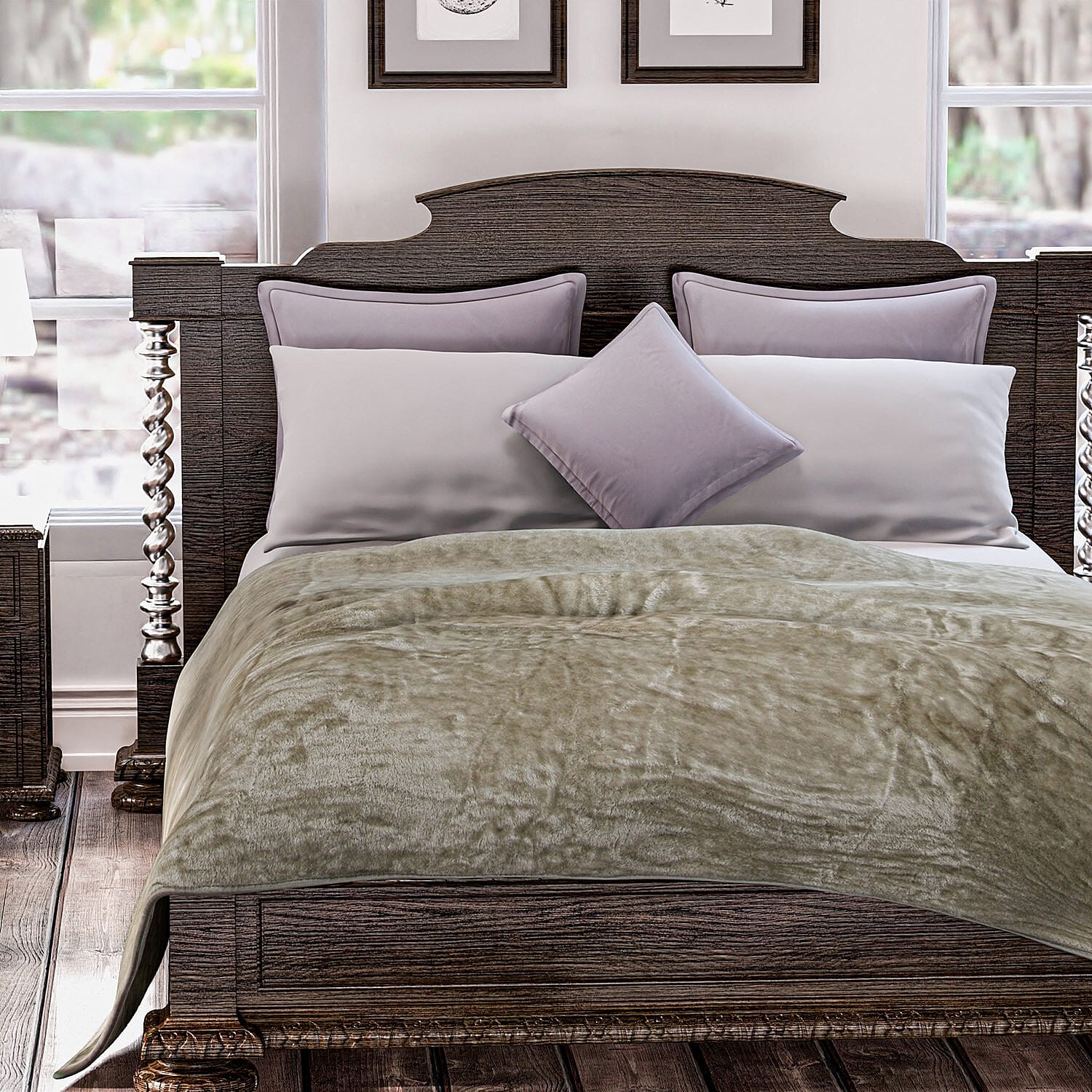 Closeout Deal Luxury Faux Fur Blanket 400 GSM (Size 150 x200 cm) - Silver