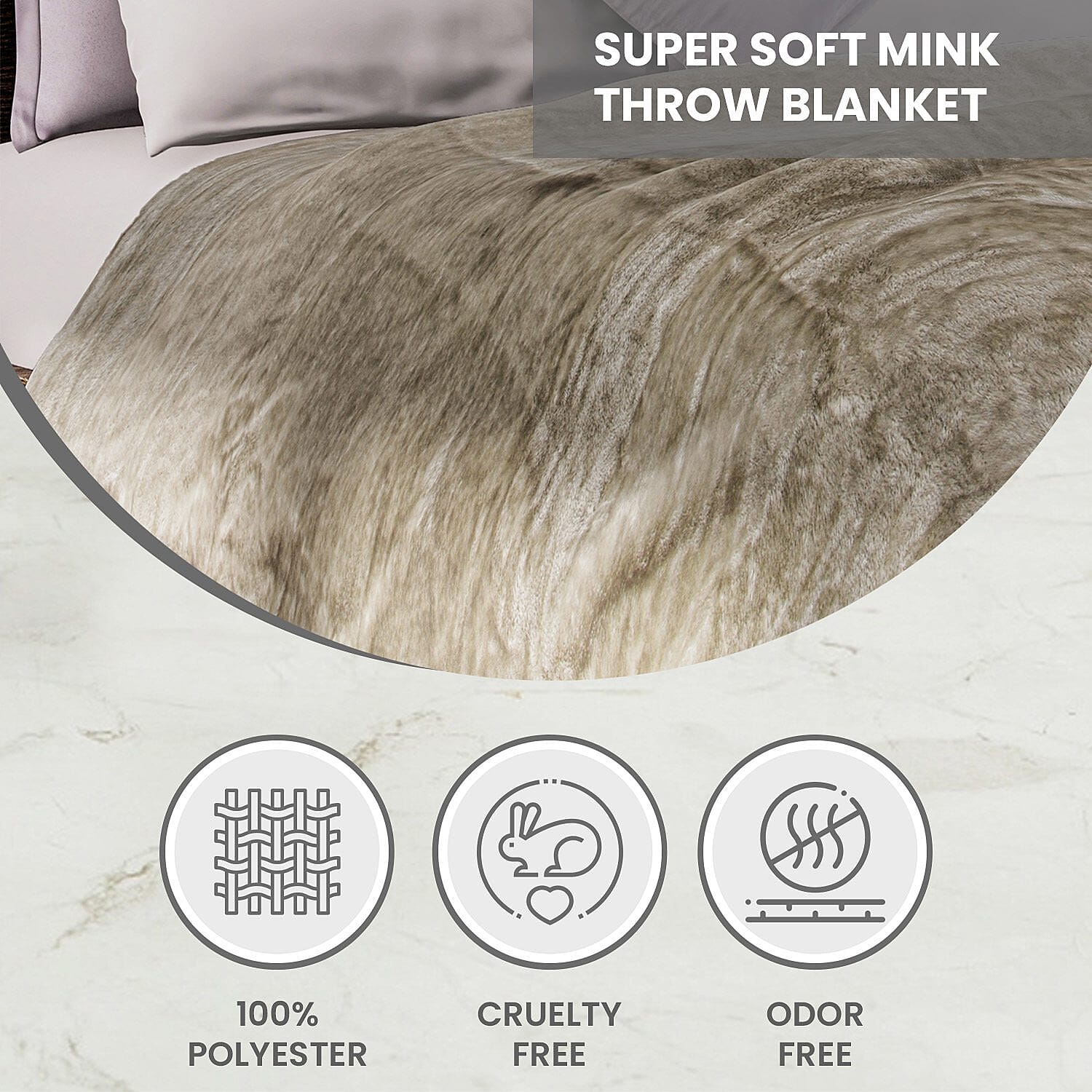 Closeout Deal Luxury Faux Fur Blanket 400 GSM (Size 150 x200 cm) - Silver