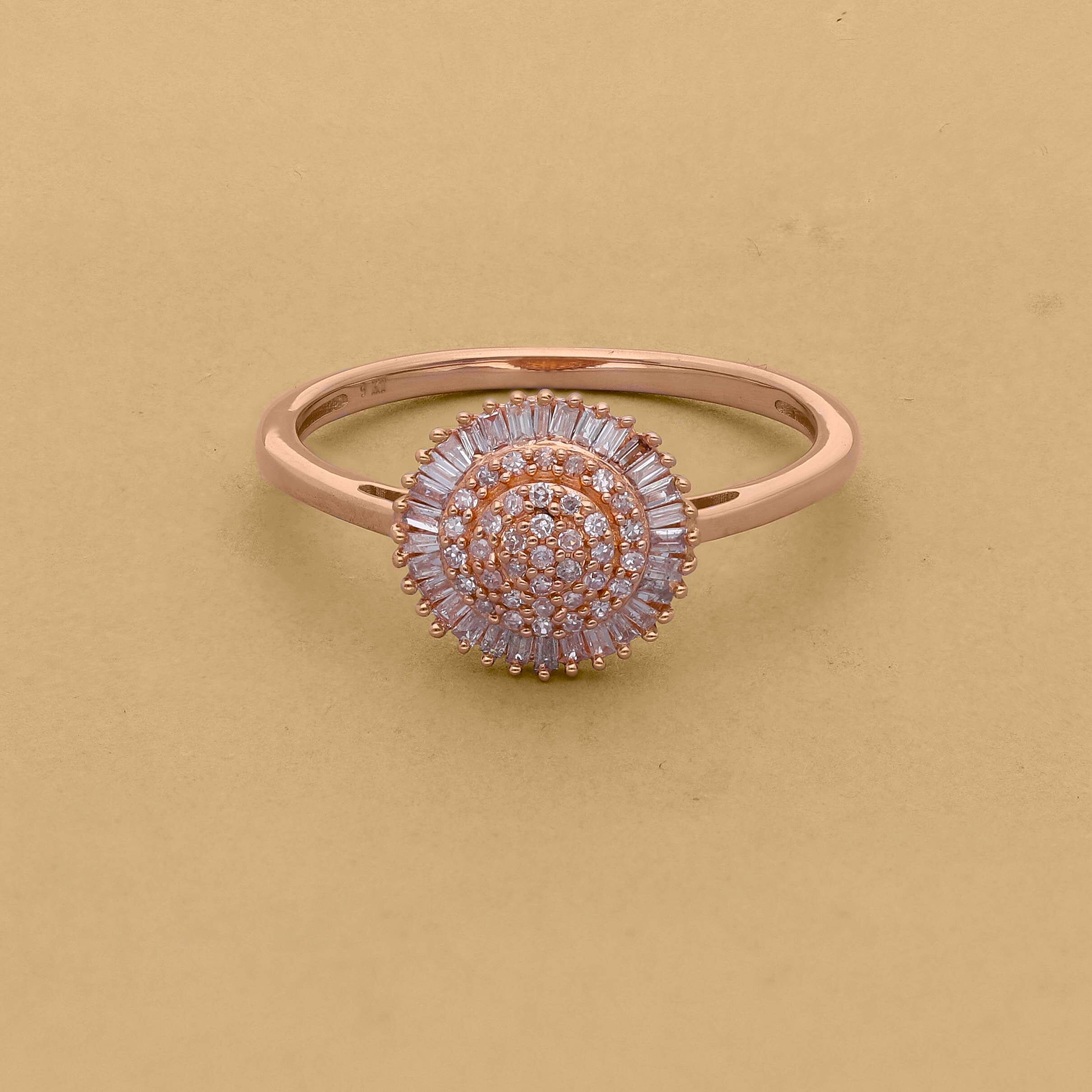 9K Rose Gold Natural Pink Diamond Ring 0.33 Ct.