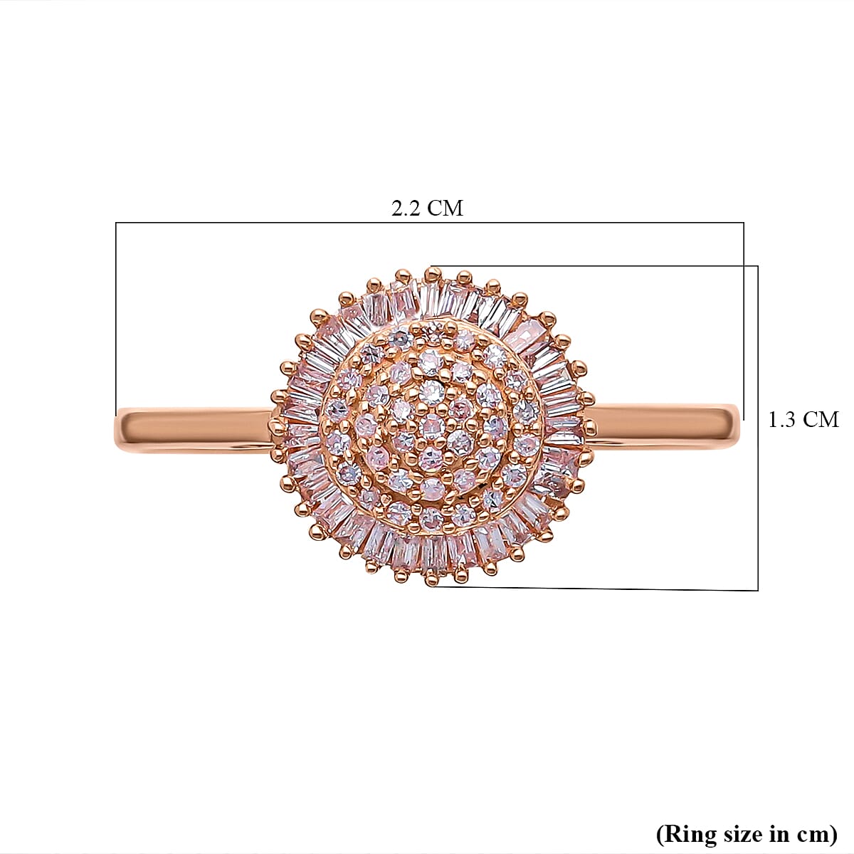 9K Rose Gold Natural Pink Diamond Ring 0.33 Ct.