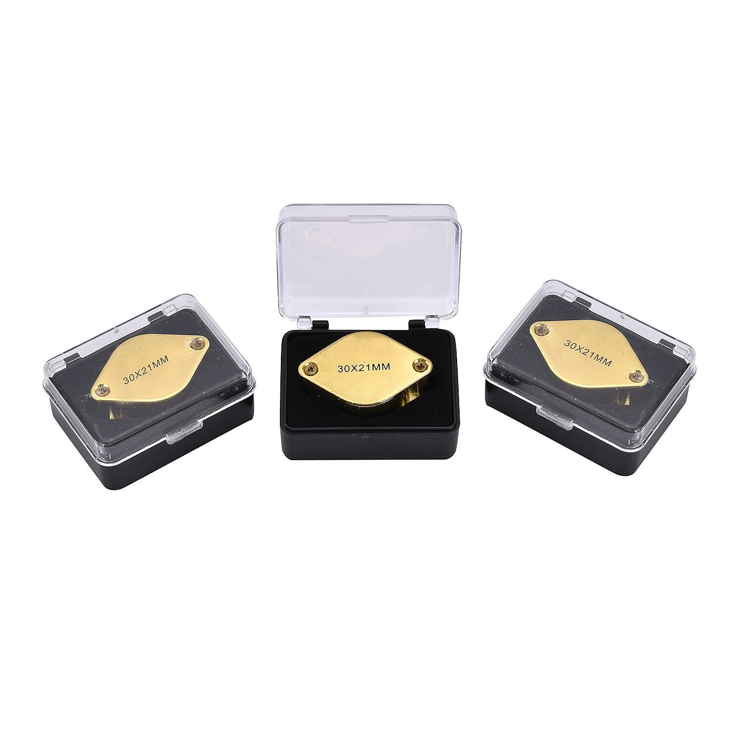 Set of 3 - Jewellery Magnifier (Size 3x2 Cm) - Gold