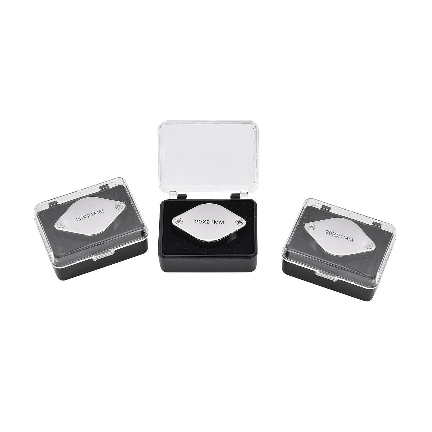 Set of 3 - Jewellery Magnifier (Size 3x2 Cm) - Silver