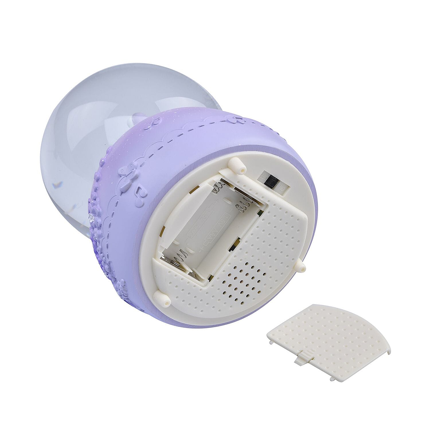 Musical Water Globe Floating blade and Bear (Size 11x15 Cm) - Purple