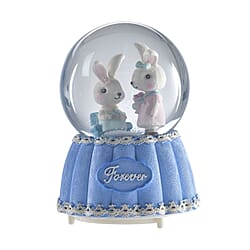 Musical Water Globe Floating blade and Bear (Size 11x15 Cm) - Purple