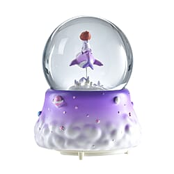 Musical Water Globe Floating blade and Bear (Size 11x15 Cm) - Purple
