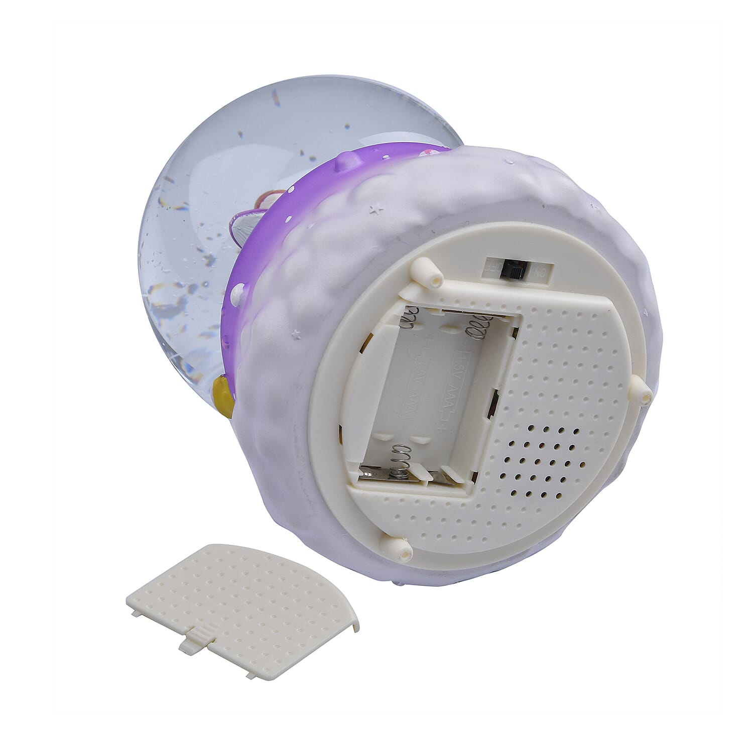 Musical Water Globe with The Whale and The Girl (Size 15x11 Cm) - Purple