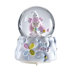 Musical Water Globe Floating blade and Bear (Size 11x15 Cm) - Purple