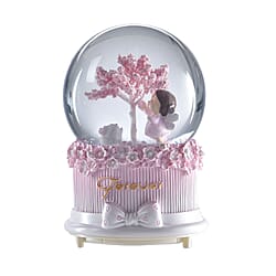 Musical Water Globe Floating blade and Bear (Size 11x15 Cm) - Purple