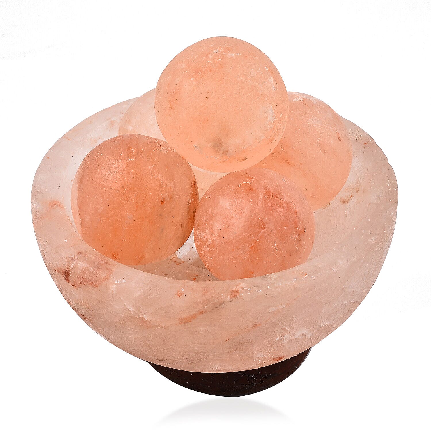 Himalayan Salt Lamp Fire Bowl with Massage Ball Including Cord & Bulb (Size 15x15x15 cm)